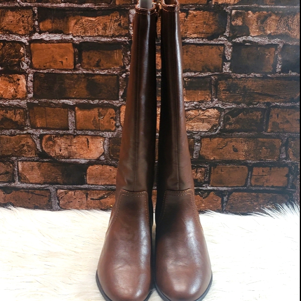 Dr. Scholl's Tall Brown Leather Ankle Boots